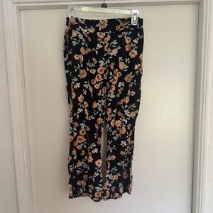 ABOUND Navy Floral Print Trousers -- XS